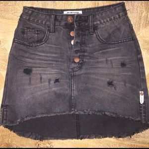 One X One Teaspoon Black Denim Skirt